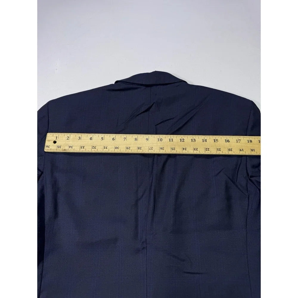 Joseph Abboud Tollegno 1900 Wool Blazer Sport Coat 44R Extreme Slim Black Blue